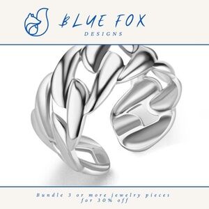 *NEW* Stainless Steel Ring - Large Cuban Links & Adjustable (SILVER)